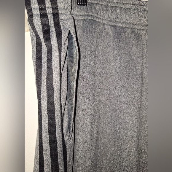 Gray Adidas Track Pants with Black Stripes - Picture 5 of 9